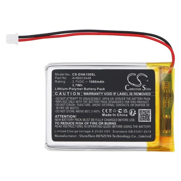 Cameron sino li-polymer akkumulátor, 3.7v, 1000mAh, kompatibilis divoom ahb603448 -vel