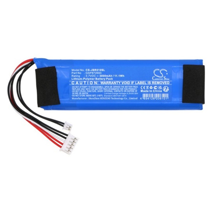 Cameron sino li-polymer akkumulátor, 3.7v, 3000mAh, kompatibilis jbl gsp872693 kék-vel
