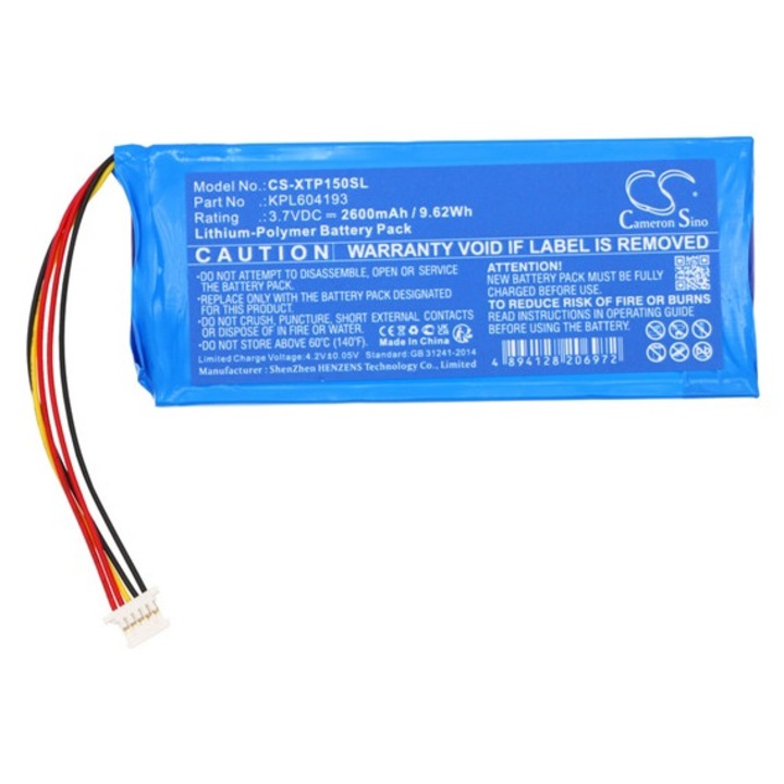 Cameron sino li-polymer akkumulátor, 3.7v, 2600mAh, kompatibilis xtool kpl604193 kék-vel