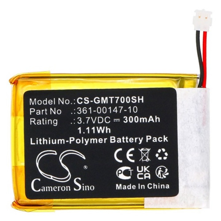 Garmin Fenix 7X, Fenix 7 Cameron sino li-polymer akkumulátor, 3.7v, 300mAh, kompatibilis garmin 361-00147-10 -vel