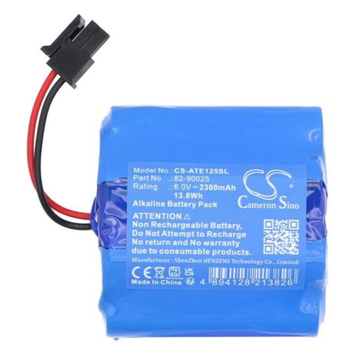 Cameron sino alkaline akkumulátor, 6.0v, 2300mAh, kompatibilis ats electro-lube 82-90025 kék-vel