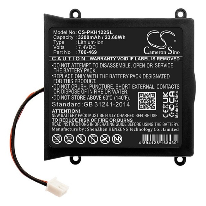 Cameron sino li-ion akkumulátor, 7.4v, 3200mAh, kompatibilis peaktech 706-469 kompatibilis-vel
