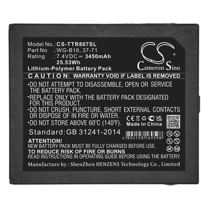 Cameron sino li-polymer akkumulátor, 7.4v, 3450mAh, kompatibilis triplett 37-105 kompatibilis-vel