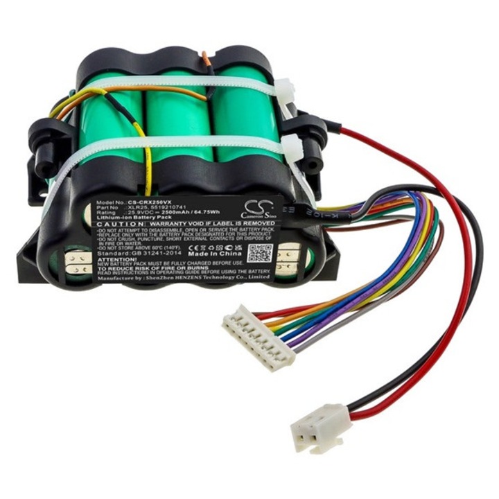 Cameron sino li-ion akkumulátor, 25.9v, 2500mAh, kompatibilis de longhi 5519210741 kompatibilis-vel