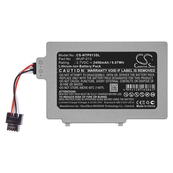 Cameron sino li-ion akkumulátor, 3.7v, 2450mAh, kompatibilis nintendo wup-013 kompatibilis-vel