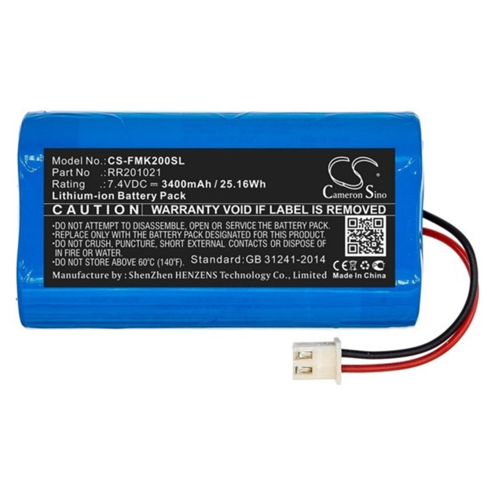 Cameron sino li-ion akkumulátor, 7.4v, 3400mAh, kompatibilis fusion rr201021 kompatibilis-vel