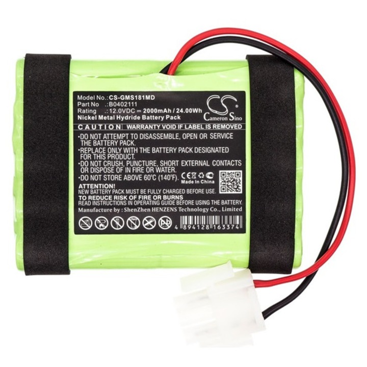 Cameron sino ni-mh akkumulátor, 12.0v, 2000mAh, kompatibilis ge b0402111 kompatibilis-vel