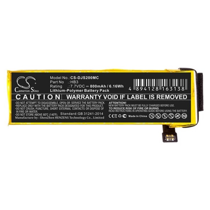 Cameron sino li-polymer akkumulátor, 7.7v, 800mAh, kompatibilis dji hb3 kompatibilis-vel