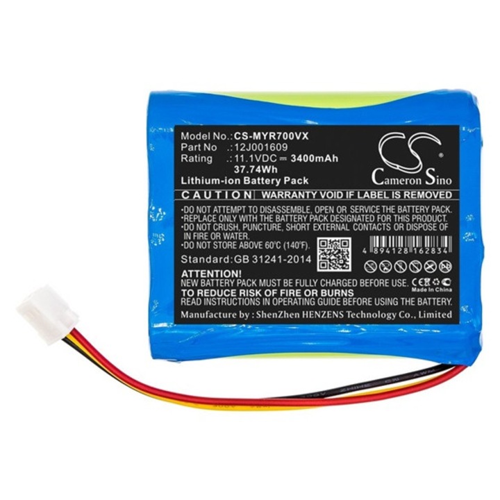 Cameron sino li-ion akkumulátor, 11.1v, 3400mAh, kompatibilis moneual 12j001609 kompatibilis-vel