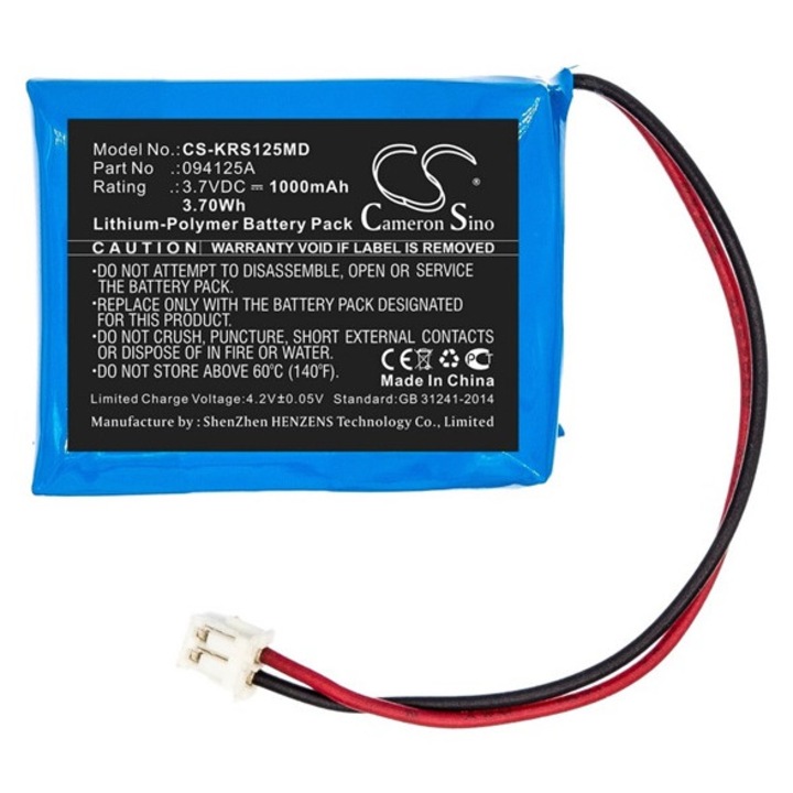 Cameron sino li-polymer akkumulátor, 3.7v, 1000mAh, kompatibilis karl storz 094125a kompatibilis-vel