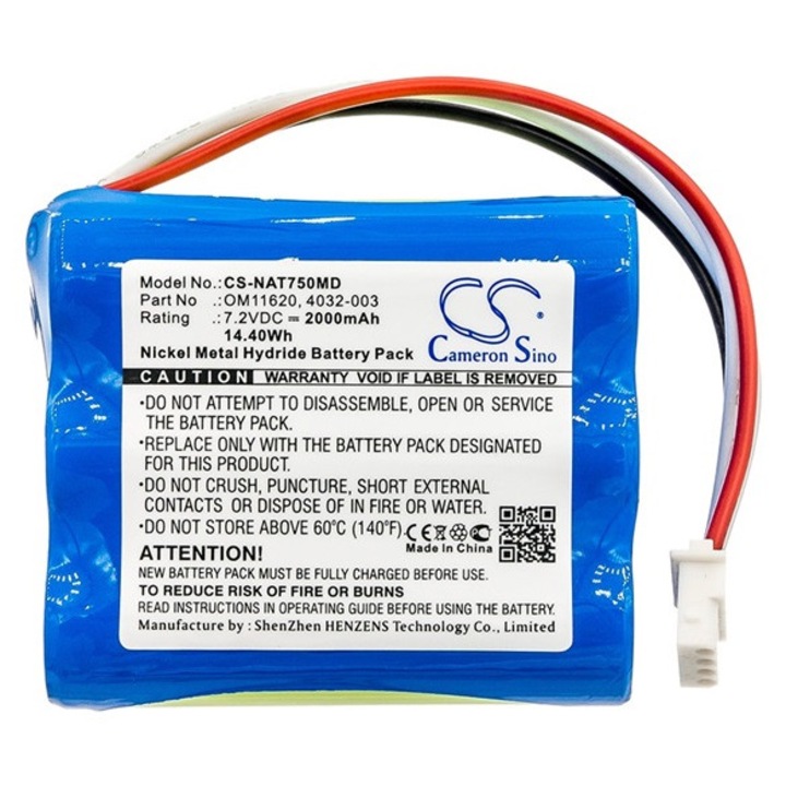 Cameron sino ni-mh akkumulátor, 7.2v, 2000mAh, kompatibilis nonin 4032-003 kompatibilis-vel