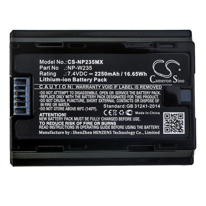 Cameron sino li-ion akkumulátor, 7.4v, 2250mAh, kompatibilis fujifilm np-w235 kompatibilis-vel