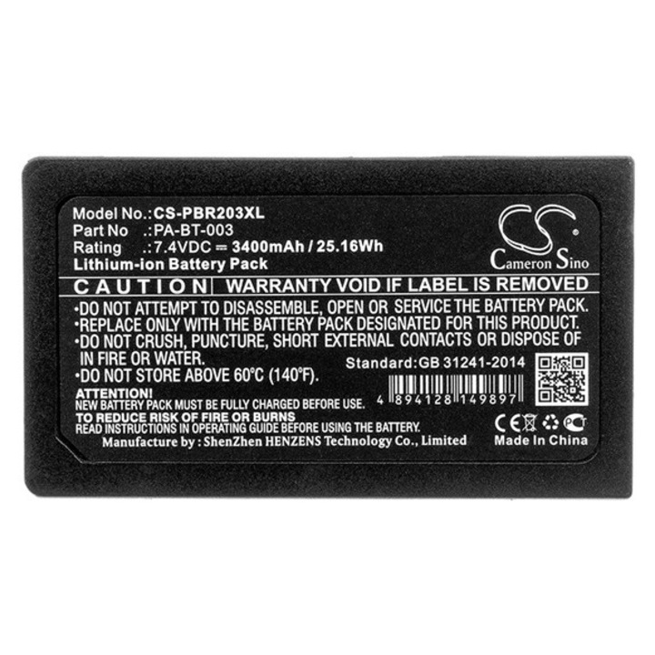 Cameron sino li-ion akkumulátor, 7.4v, 3400mAh, kompatibilis brother pa-bt-003 kompatibilis-vel
