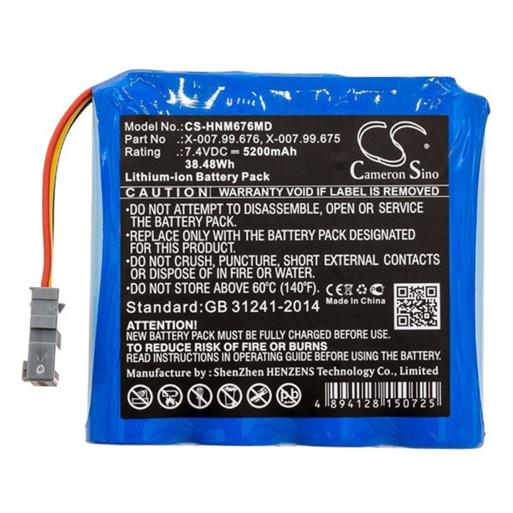 Cameron sino li-ion akkumulátor, 7.4v, 5200mAh, kompatibilis heine x-007.99.675 kompatibilis-vel