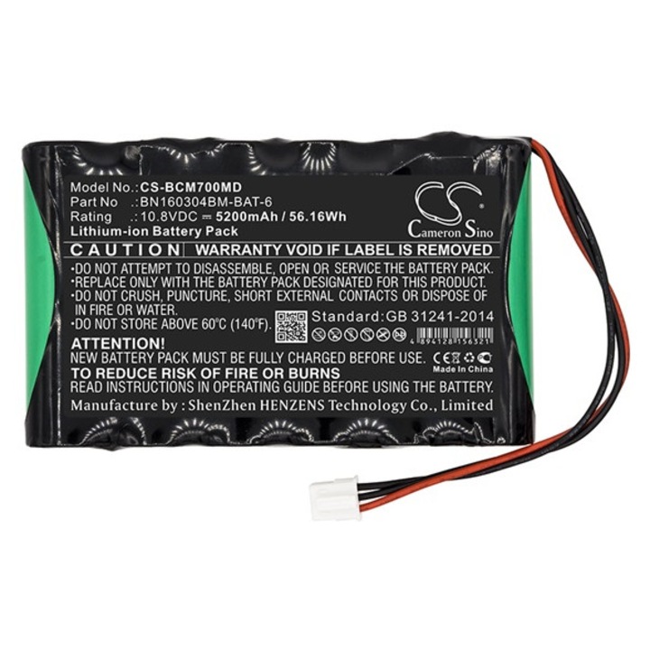 Cameron sino li-ion akkumulátor, 10.8v, 5200mAh, kompatibilis bionet bn160304bm-bat-6 kompatibilis-vel