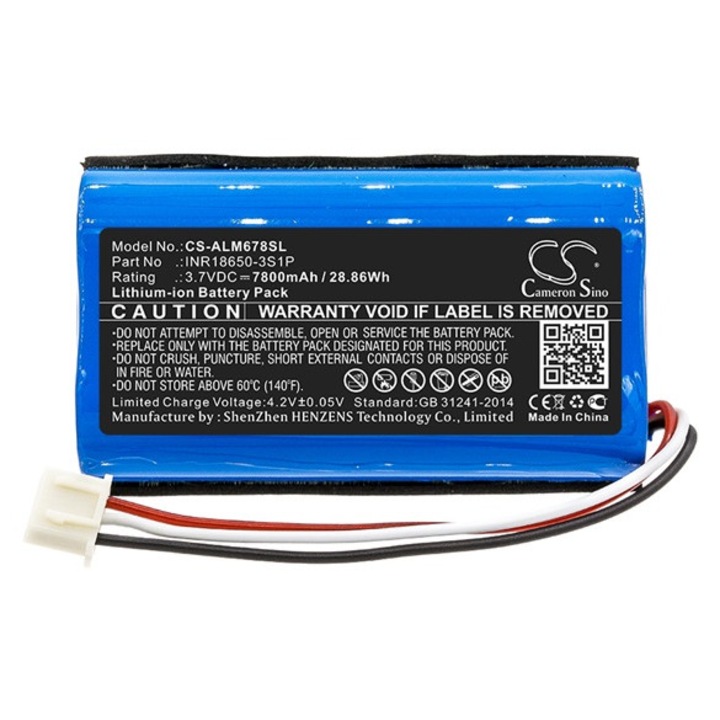 Cameron sino li-ion akkumulátor, 3.7v, 7800mAh, kompatibilis altec lansing inr18650-3s1p kompatibilis-vel