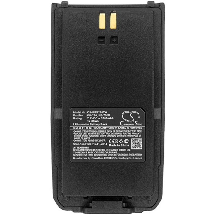 Cameron sino li-ion akkumulátor, 7.4v, 2000mAh, kompatibilis kirisun kb-760 kompatibilis-vel