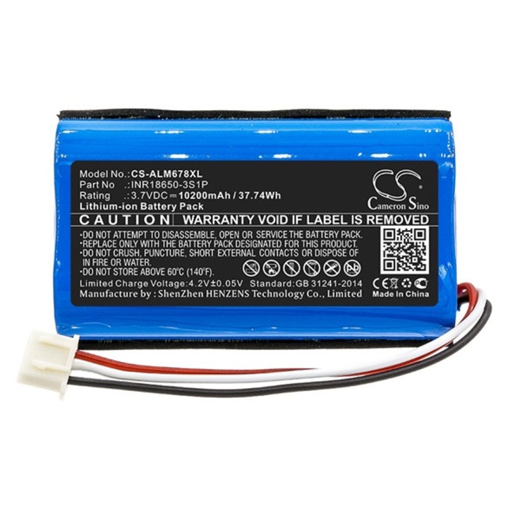 Cameron sino li-ion akkumulátor, 3.7v, 10200mAh, kompatibilis altec lansing inr18650-3s1p kompatibilis-vel