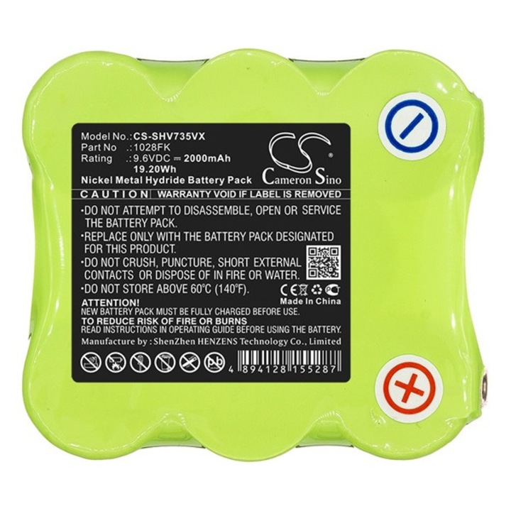 Cameron sino ni-mh akkumulátor, 9.6v, 2000mAh, kompatibilis shark 1028fk kompatibilis-vel