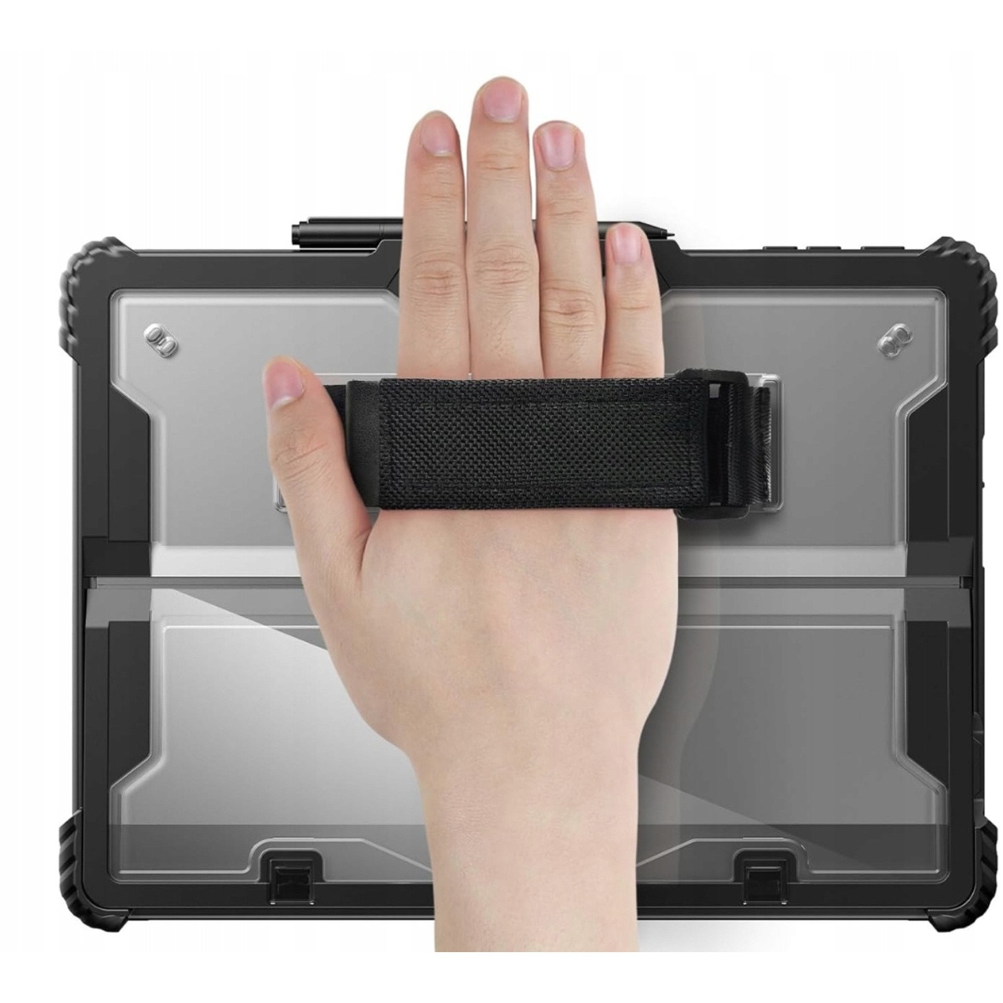 Carcasa blindata HighArmor pentru Microsoft Surface Pro X / 9 / 10 / 11, 13", protectie 3 straturi, ecran integrat, prindere 360°, suport tastatura