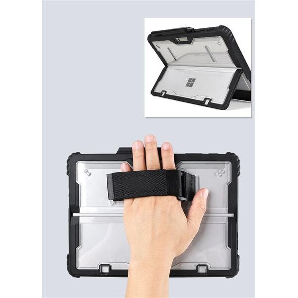 Carcasa blindata HighArmor pentru Microsoft Surface Pro X / 9 / 10 / 11, 13", protectie 3 straturi, ecran integrat, prindere 360°, suport tastatura