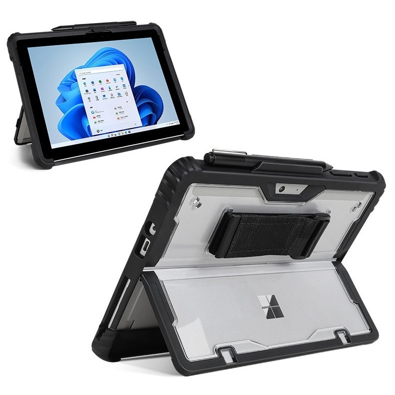 Carcasa blindata HighArmor pentru Microsoft Surface Pro X / 9 / 10 / 11, 13", protectie 3 straturi, ecran integrat, prindere 360°, suport tastatura