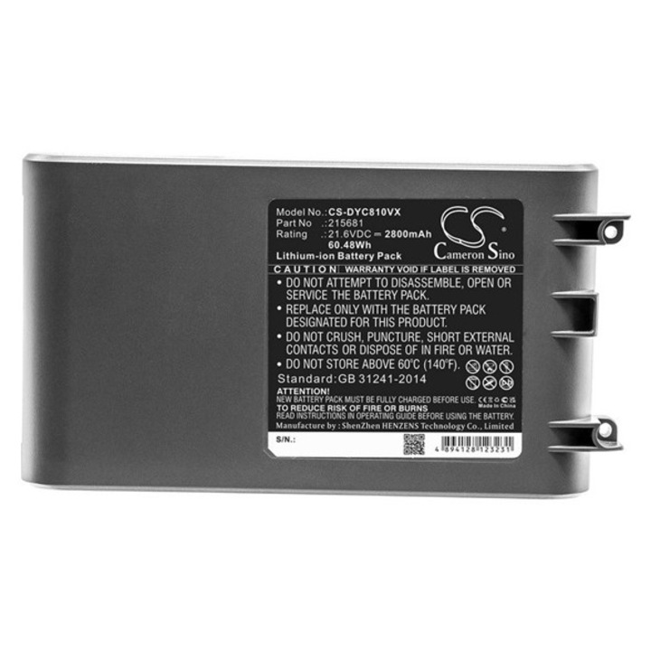 Cameron sino li-ion akkumulátor, 21.6v, 2800mAh, kompatibilis dyson 215681 kompatibilis-vel