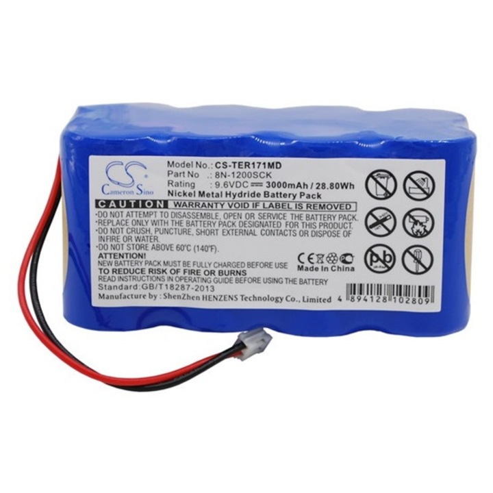 Cameron sino ni-mh akkumulátor, 9.6v, 3000mAh, kompatibilis terumo 8n-1200sck kompatibilis-vel