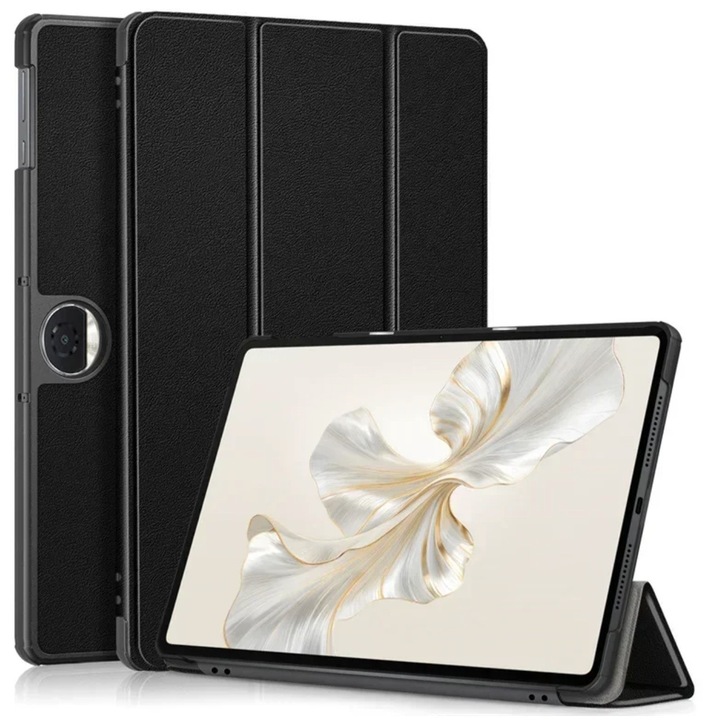 Husa flip, Honor, Pad 9, 12.1 inch, functie stand, inchidere magnetica, material: piele ecologica + plastic, culoare: negru, dedicata pentru Honor Pad 9 si Pad 9 Pro 12.1"