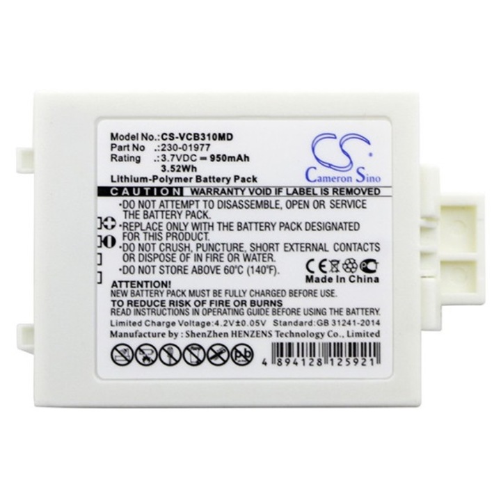 Cameron sino li-polymer akkumulátor, 3.7v, 950mAh, kompatibilis vocera 230-01977 kompatibilis-vel