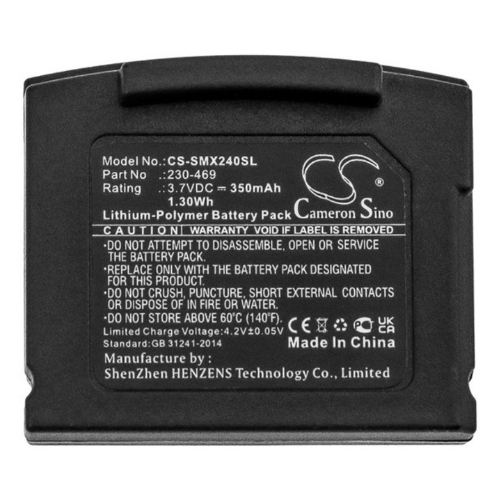 Cameron sino li-polymer akkumulátor, 3.7v, 350mAh, kompatibilis sonumaxx 230-469 kompatibilis-vel