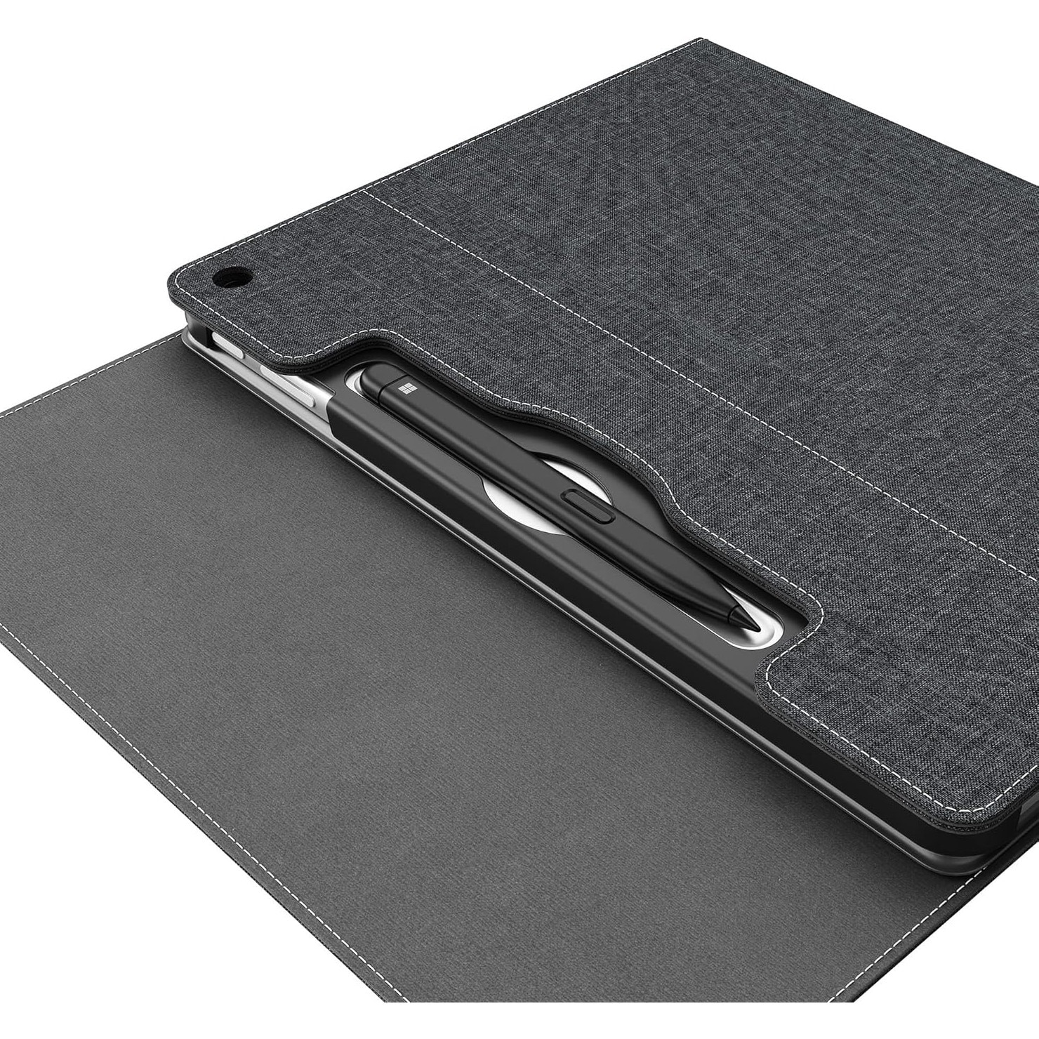 Husa Pentru Tableta compatibila cu Microsoft Surface Pro 12, 12 inch, piele PU, cu tava pentru stilouri, functie automata trezire/sleep, design subtire, rezistent la zgarieturi, Negru
