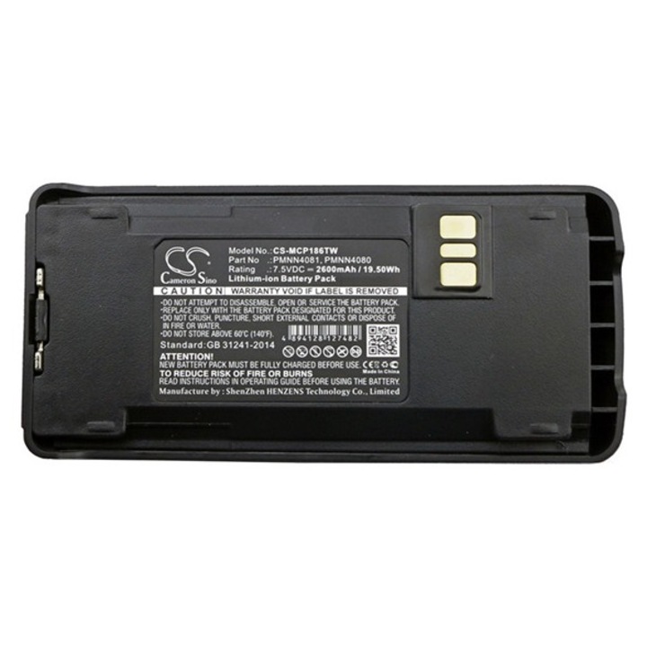 Cameron sino li-ion akkumulátor, 7.5v, 2600mAh, kompatibilis motorola pmnn4080 kompatibilis-vel