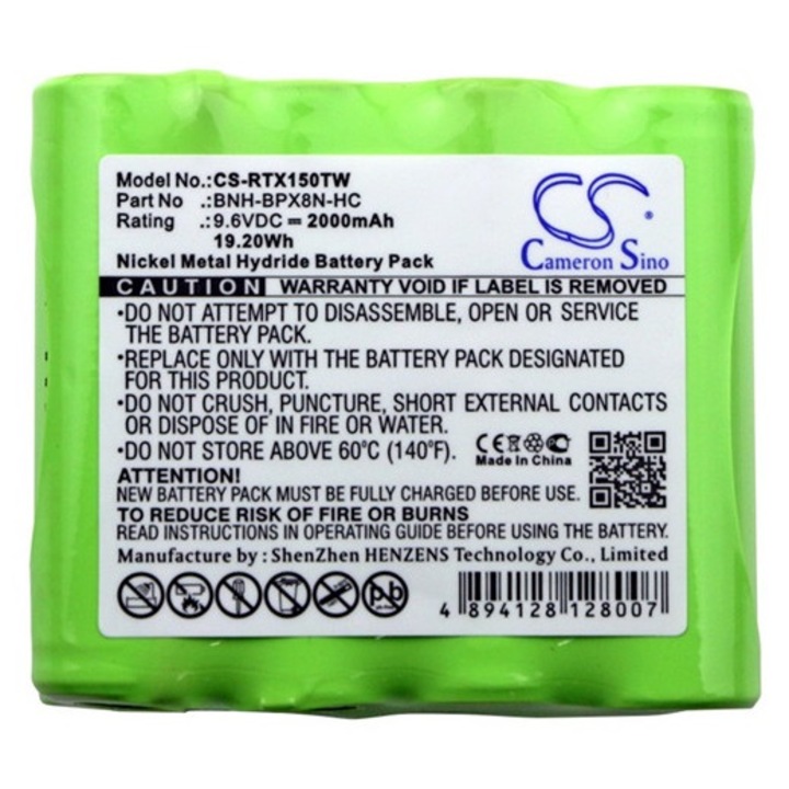 Cameron sino ni-mh akkumulátor, 9.6v, 2000mAh, kompatibilis ritron bnh-bpx8n-hc kompatibilis-vel
