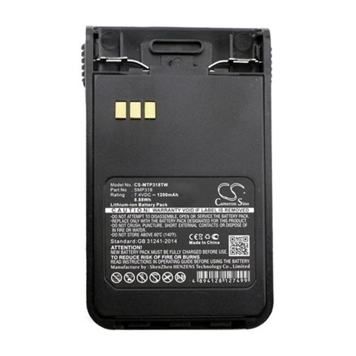 Cameron sino li-ion akkumulátor, 7.4v, 1200mAh, kompatibilis motorola smp318 kompatibilis-vel