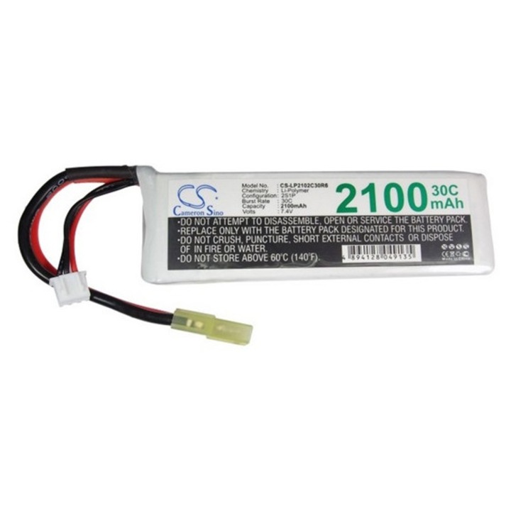 Cameron sino li-polymer akkumulátor, 7.4v, 2100mAh, kompatibilis rc cs-lp2102c30r6 kompatibilis-vel