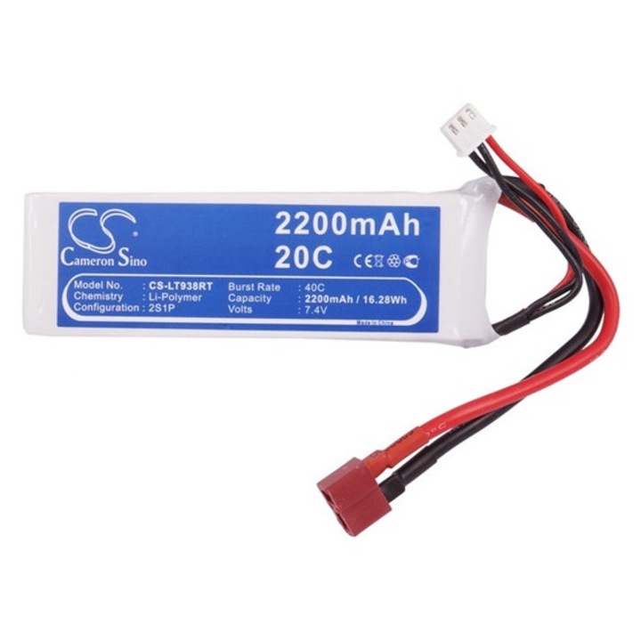 Cameron sino li-polymer akkumulátor, 7.4v, 2200mAh, kompatibilis rc cs-lt938rt kompatibilis-vel