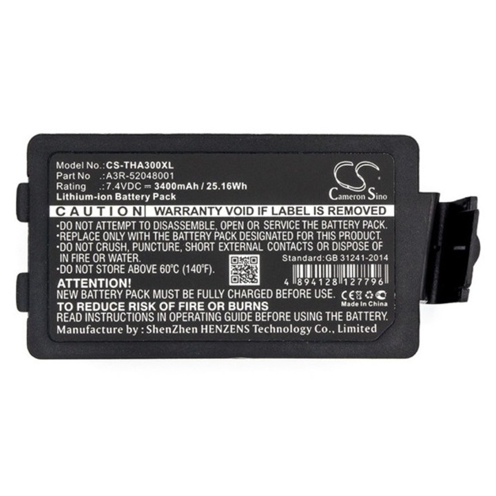 Cameron sino li-ion akkumulátor, 7.4v, 3400mAh, kompatibilis tsc a3r-52048001 kompatibilis-vel