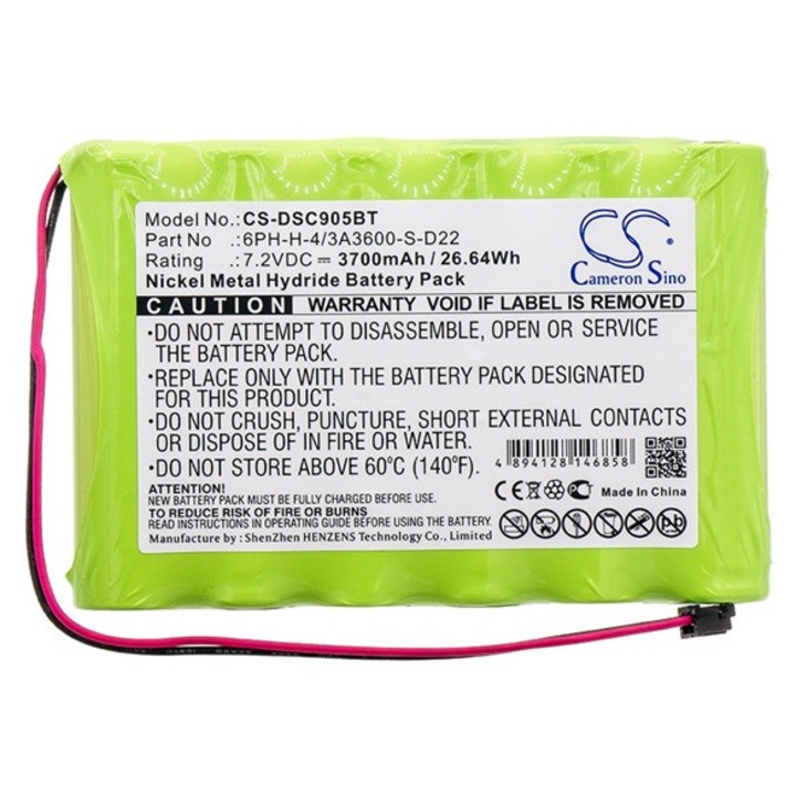 Cameron sino ni-mh akkumulátor, 7.2v, 3700mAh, kompatibilis dsc 6ph-h-4, 3a3600-s-d22 kompatibilis-vel