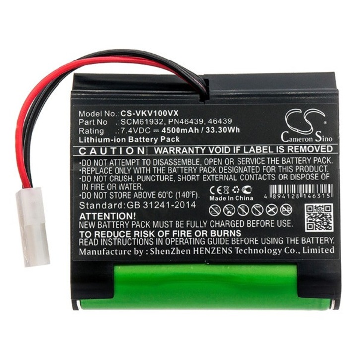 Cameron sino li-ion akkumulátor, 7.4v, 4500mAh, kompatibilis vorwerk 46439 kompatibilis-vel