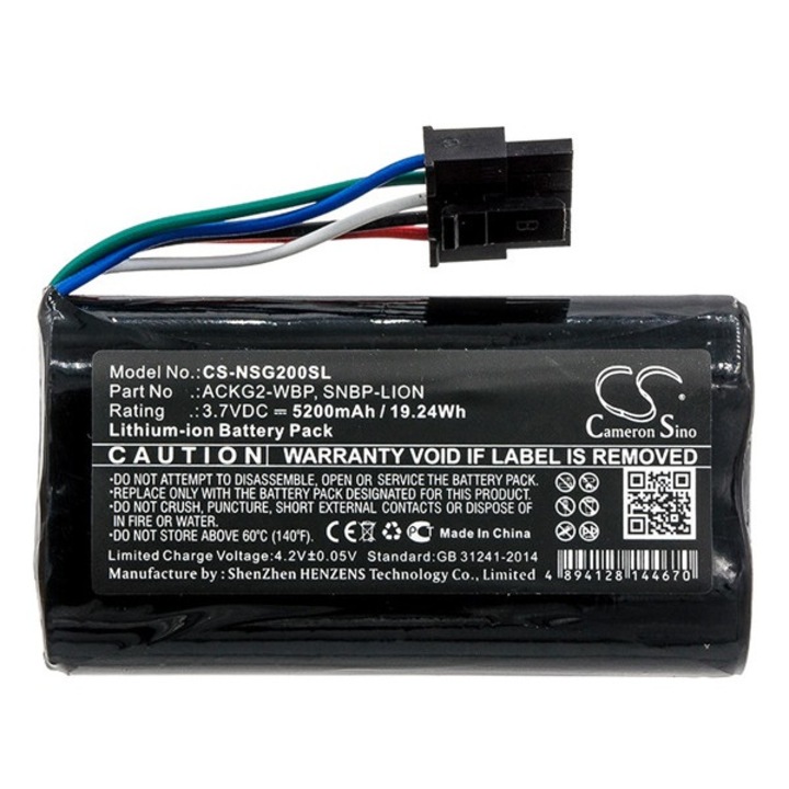 Cameron sino li-ion akkumulátor, 3.7v, 5200mAh, kompatibilis netscout ackg2-wbp kompatibilis-vel