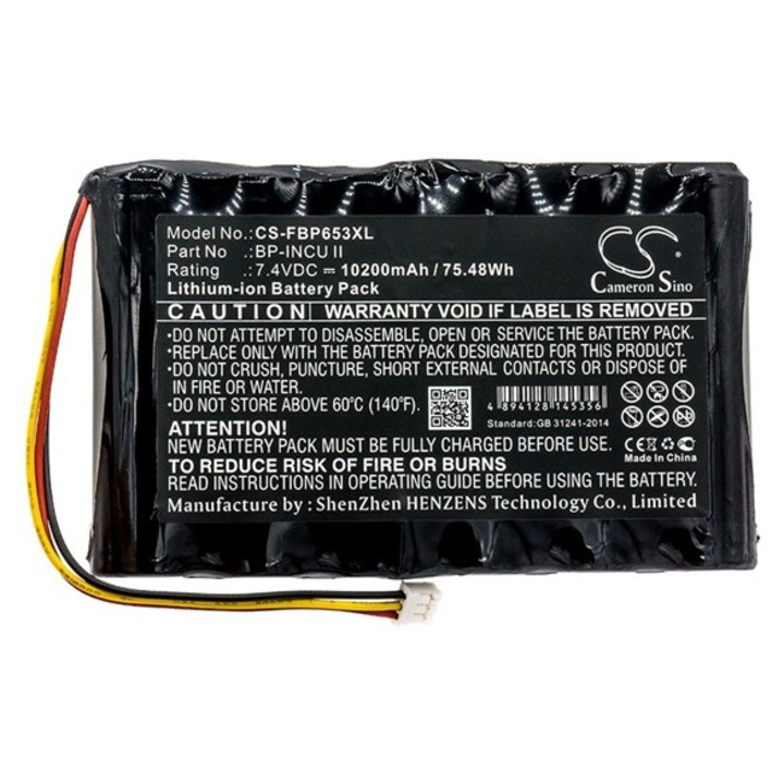 Cameron sino li-ion akkumulátor, 7.4v, 10200mAh, kompatibilis fluke bp-incuii kompatibilis-vel