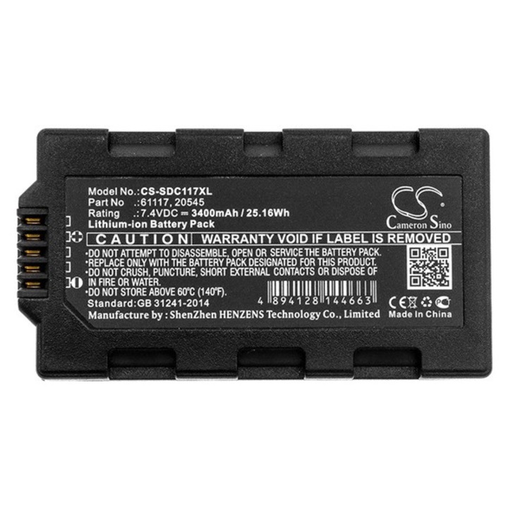 Cameron sino li-ion akkumulátor, 7.4v, 3400mAh, kompatibilis sokkia 20545 kompatibilis-vel
