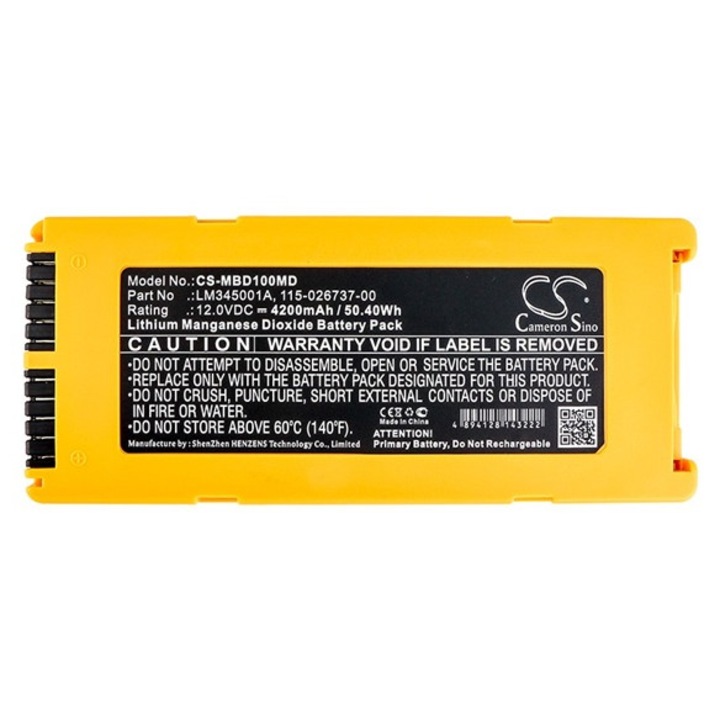 Cameron sino li-mno2 akkumulátor, 12.0v, 4200mAh, kompatibilis mindray 022-000124-00 kompatibilis-vel