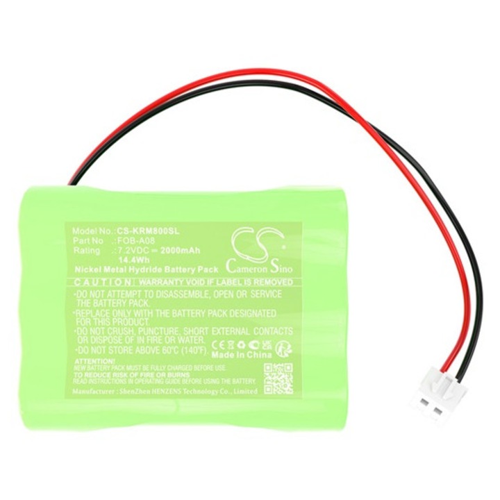 Cameron sino ni-mh akkumulátor, 7.2v, 2000mAh, kompatibilis kern fob-a07 zöld-vel
