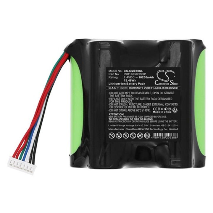 Cameron sino li-ion akkumulátor, 7, 4v, 10200mAh, kompatibilis custom battery pack inr186502s3p -vel