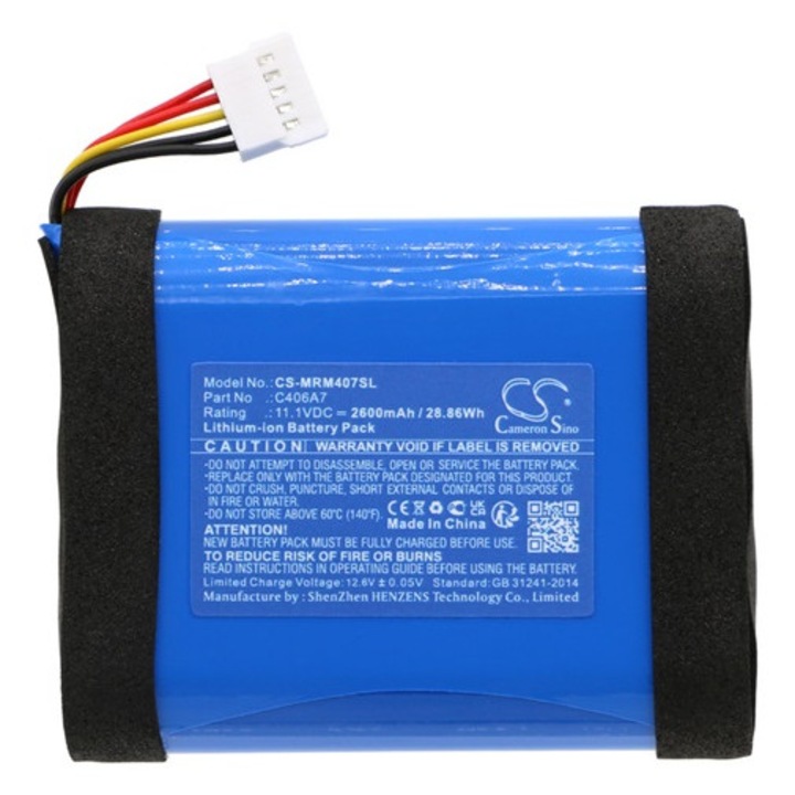 Cameron sino li-ion akkumulátor, 11, 1v, 2600mAh, kompatibilis marshall c406a7 kék-vel