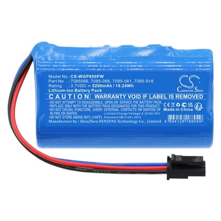 Cameron sino li-ion akkumulátor, 3.7v, 5200mAh, kompatibilis wolf garten 7085-061 kék-vel