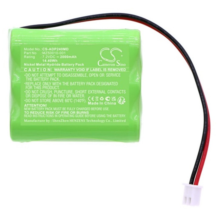 Cameron sino ni-mh akkumulátor, 7, 2v, 2000mAh, kompatibilis ade mz50010-001 zöld-vel