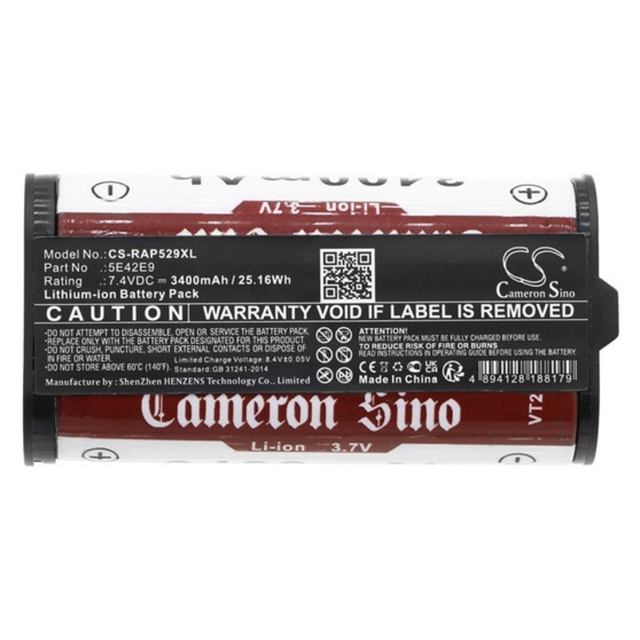 Cameron sino li-ion akkumulátor, 7, 4v, 3400mAh, kompatibilis ring 5e42e9 -vel